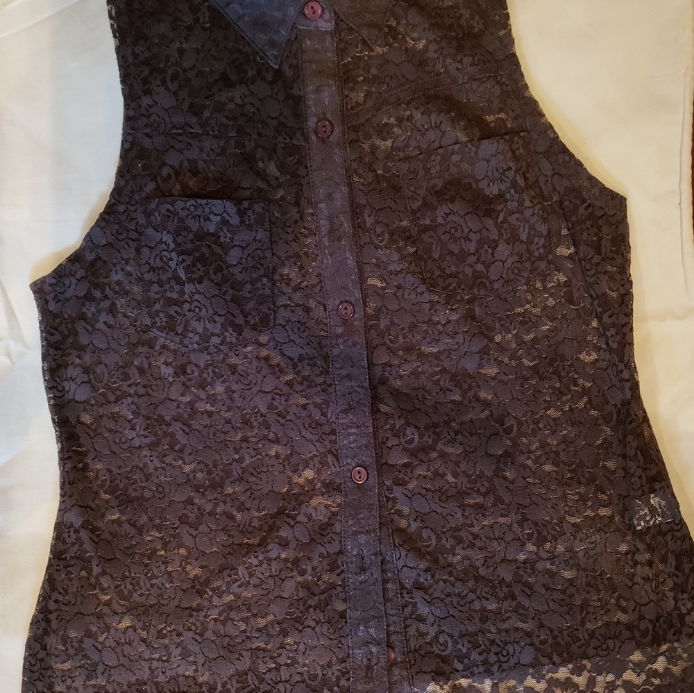 sleeveless sheer top